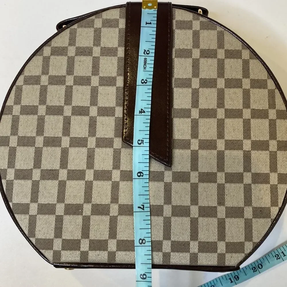 Bey-Berk Plaid Leather Neutral 2 Piece Jewelry Organizer Case NWOT Snap Close - Picture 12 of 16